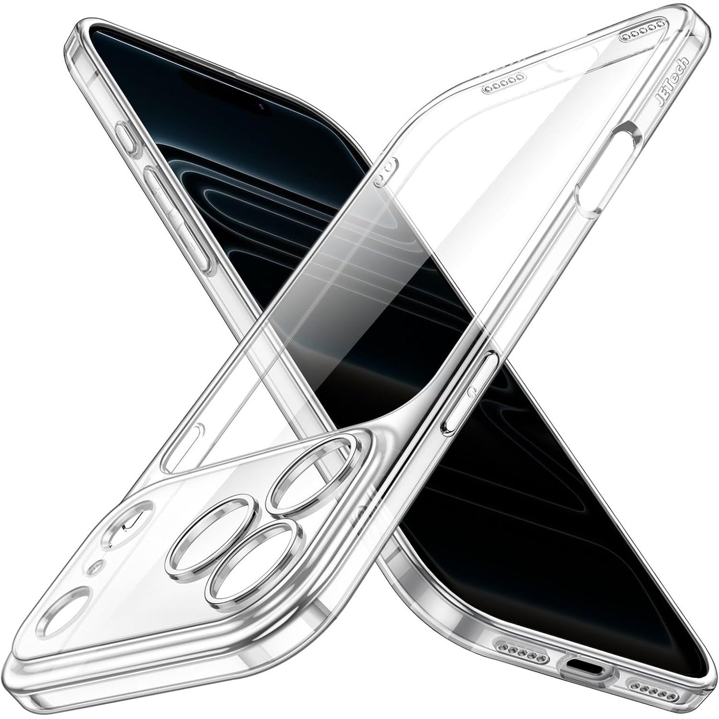 267168 - JETech Mbështjellëse e hollë për iPhone 17 Pro 6.3 inç - mbrojtje të plotë të kamerës, mbrojtëse minimaliste ultra e hollë dhe e lehtë (transparente)