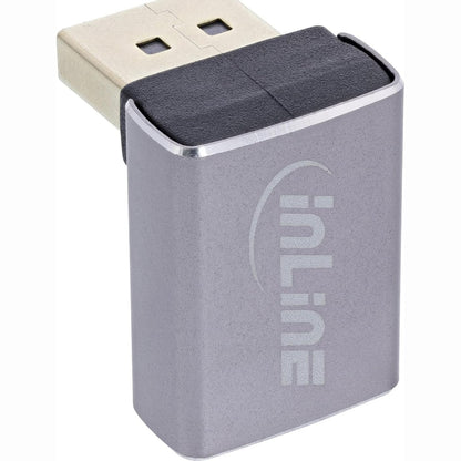 300027 - INLINE - Adaptues DisplayPort 1.4, i kënduar lart 90°, DP mashkull në femër, i pajtueshëm me 8K, 17291G.