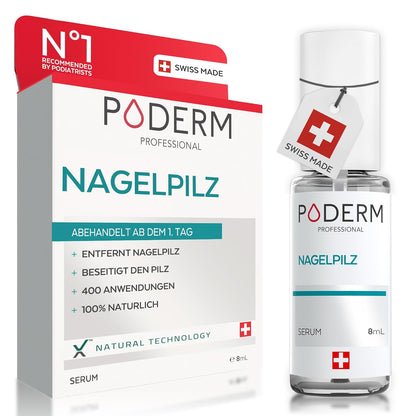 316916 - PODERM - Trajtim 2-në-1 për kërpudhat e thonjve - Kujdes profesional për këmbët/duart - Prodhuar në Zvicër