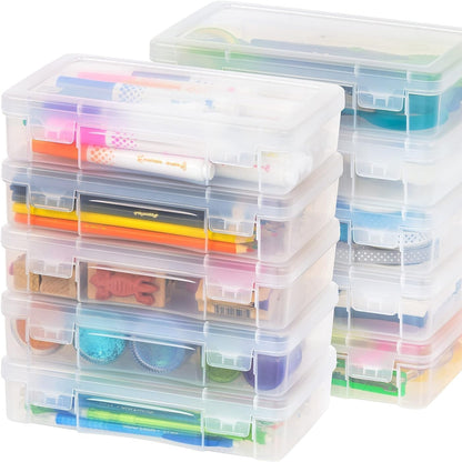 222407 - IRIS OHYAMA | Kuti e Vogël Ruajtjeje me Kapak, Plastike, 1.4L, Set me 6 copë, Transparente, Pa BPA, MCC-220