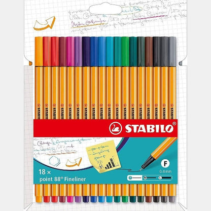 269143 - STABILO Stilolaps me majë të hollë 88 - Kuti me 18 stilolapsa - Ngjyra intensive