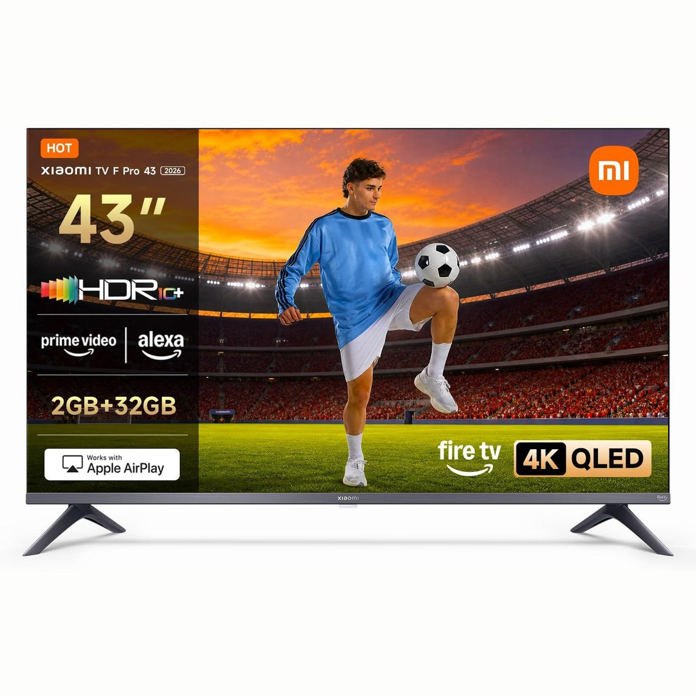 267543 - XIAOMI TV F Pro 43, 101 cm (43 inç), 4K UHD QLED, Smart TV, Fire TV, Kontroll Zëri Alexa, HDR10+, MEMC, 2GB+32GB, I pajtueshëm me AirPlay