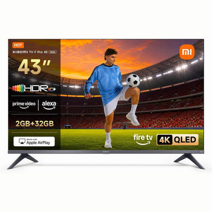 267543 - XIAOMI TV F Pro 43, 101 cm (43 inç), 4K UHD QLED, Smart TV, Fire TV, Kontroll Zëri Alexa, HDR10+, MEMC, 2GB+32GB, I pajtueshëm me AirPlay