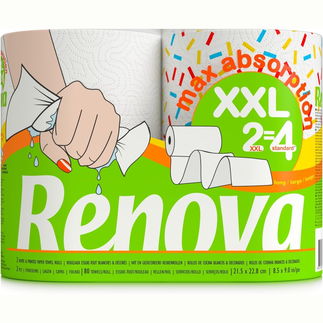294643 - Renova XXL 2 Rrotulla | 2 Rrotulla XXL = 4 Standarde | 2 Shtresa të Bardha - Modele të Rastësishme