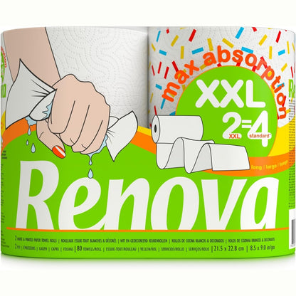 294643 - Renova XXL 2 Rrotulla | 2 Rrotulla XXL = 4 Standarde | 2 Shtresa të Bardha - Modele të Rastësishme