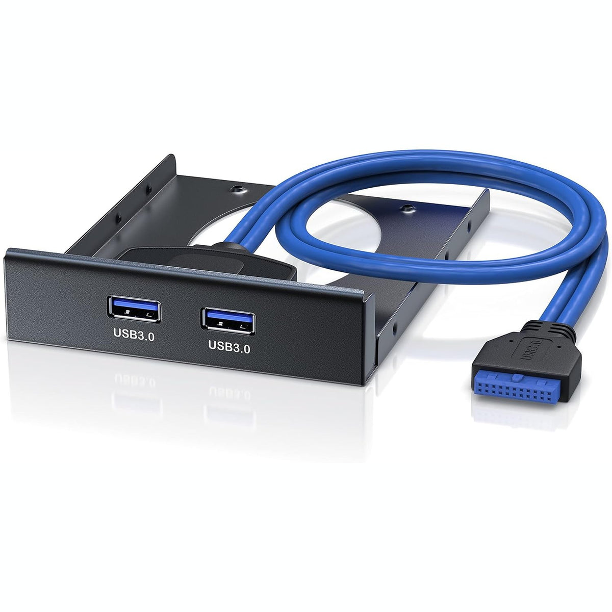 296234 - CSL - Paneli i përparmë USB 3.2 Gen1 për disqe 3.5 inç - deri në 5Gbps - PC dhe Mac - i zi - i pajtueshëm me USB 1.1 dhe 2.0