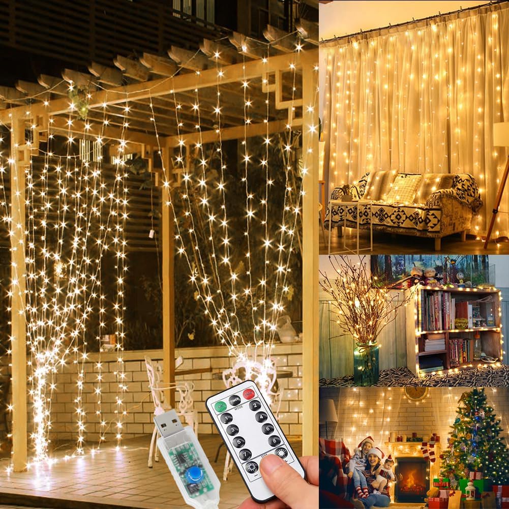 216535 - WEARXI Dritat me tela LED 3 x 3m, 300 drita, e bardhë e ngrohtë