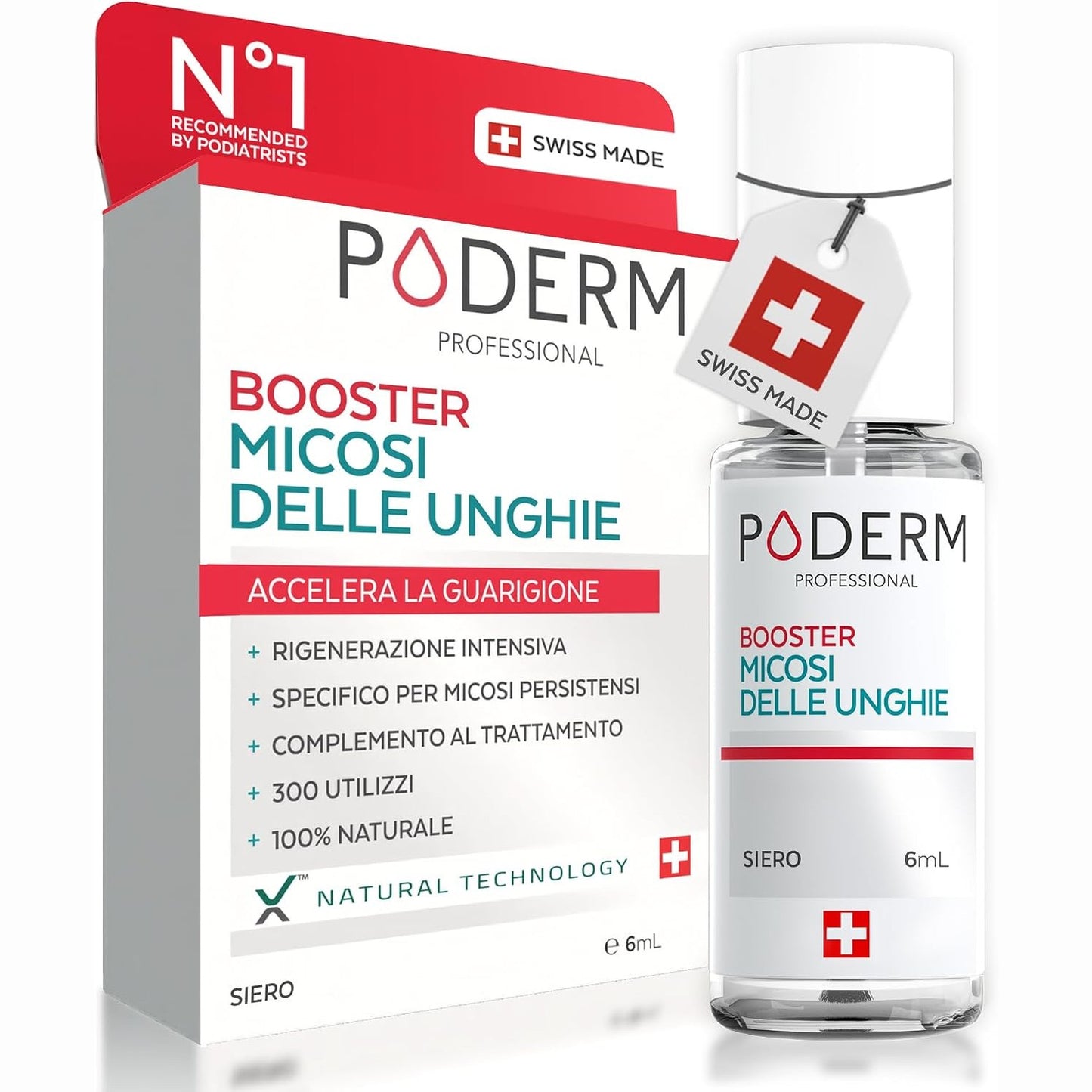 289938 - PODERM - PËRFORCUES I TRAJTIMIT TË KËRPUDHAVE TË THONJVE, 15ml, për infeksione të forta kërpudhore, kujdes profesional për këmbët/duart, prodhuar në Zvicër, pa ngjyrë