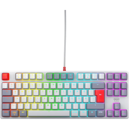 272908 - CHERRY XTRFY K4V2 Tastierë Lojërash me Tel, Paraqitje Gjermane (QWERTZ), Ndriçim RGB, Çelësa Mekanikë MX2A të Kuq