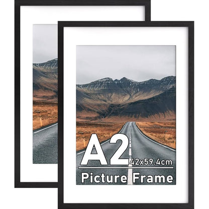 247256 - ZUEYUNSTOO, PAKO ME 2 KORNIZA FOTOGRAFISH A2 ME MONTIM A3, KORNIZË POSTERI 42X59.4 CM ME PLEXIG TË SIGURT