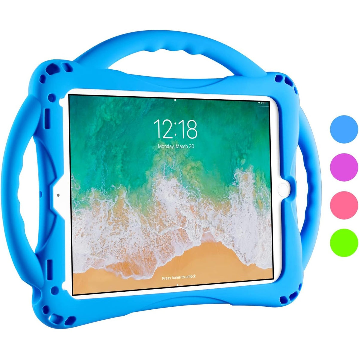310057 - TOPESCT Mbështjellëse për iPad 9.7 inç, rezistente ndaj goditjeve për iPad 6, 5, Air 2, Air 1, Pro 1, Silikon shumë rezistent (Blu)