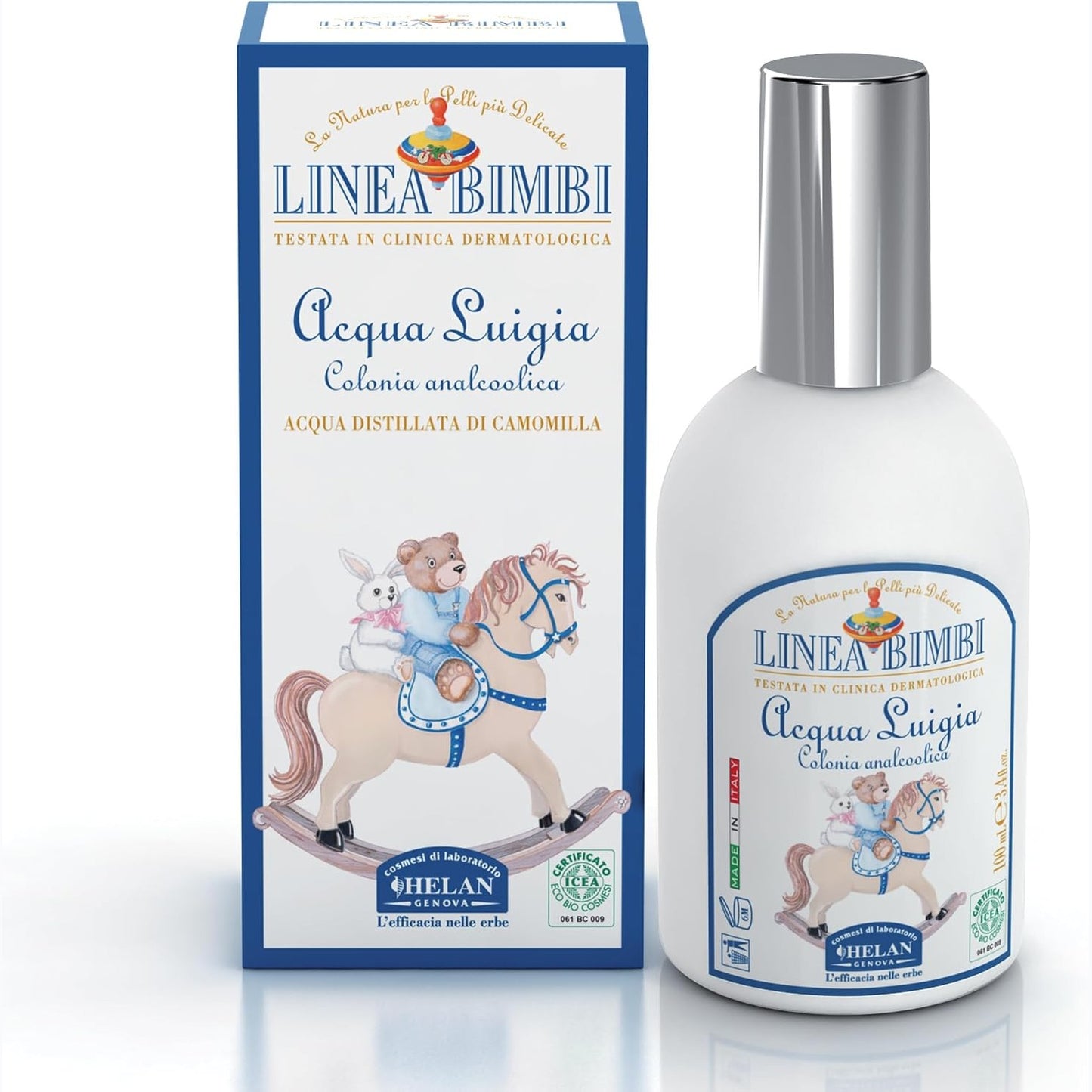 317769 - HELAN Linea Bimbi Bio - Parfum me aromë agrume për fëmijë dhe bebe, Eau de Cologne Parfum për fëmijë për vajza dhe bebe në sprej, Sprej aromatik për trupin me efekt qetësues dhe kamomil, Prodhuar në Itali, 100 ml