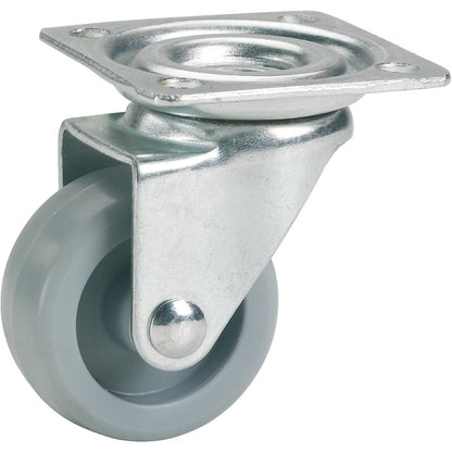 322802 - DÖRNER + HELMER Rrotullues mobiljesh, 36 mm x 15 mm, rrotë plastike, kapacitet ngarkese 35 kg, pllakë 42 mm x 42 mm, pa frenë