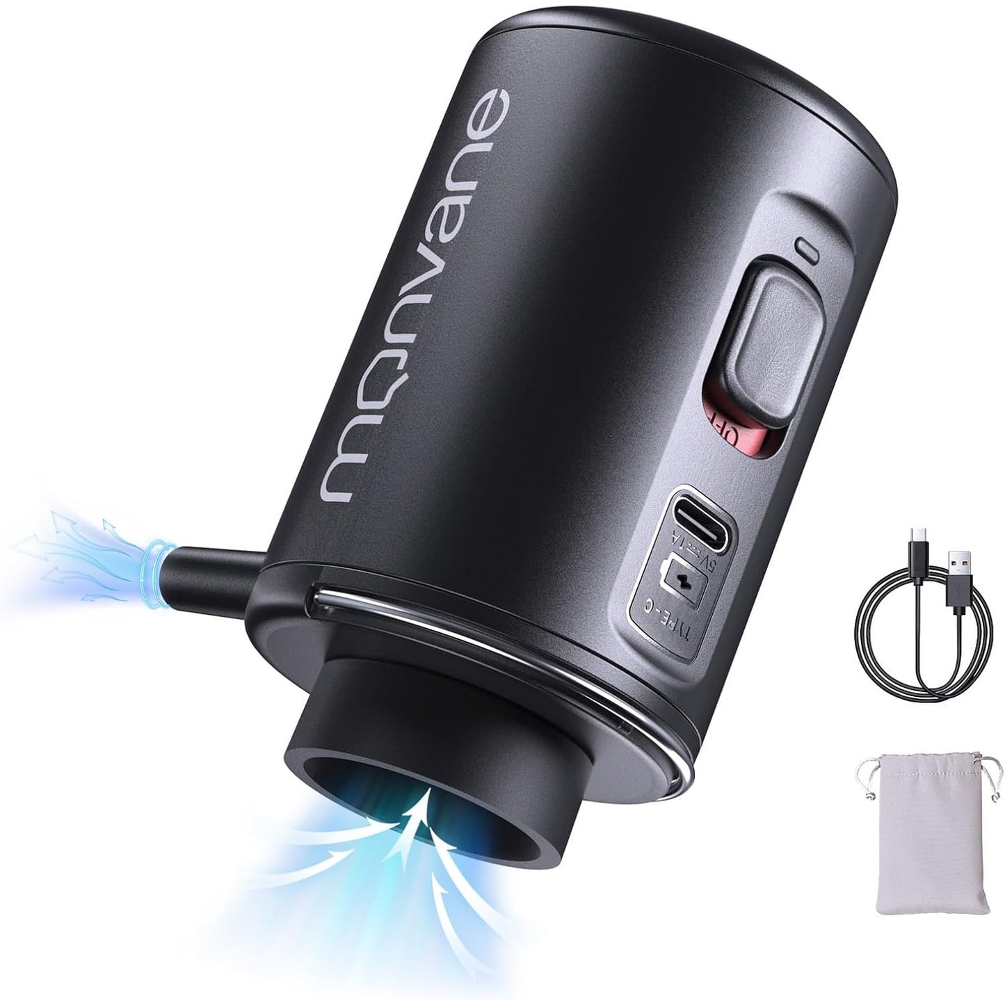 223273 - MONVANE Pa Tel USB-C Vulosës me Vakum për Rroba dhe Udhëtim, Fshesë me Vakum Elektrik Mini Portativ, Pompë Vakumi për Qese Ruajtjeje