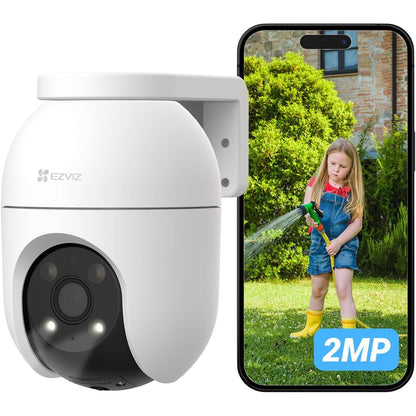 266360 - EZVIZ Kamera Sigurie 360° WiFi për në Jashtë, IP 1080P, Shikim me Ngjyra Natën, Zbulim Personash me IA, Gjurmim Automatik i Zmadhimit, Audio Dy-Kahëshe, Sirenë, Alexa/Google, C8c 2MP