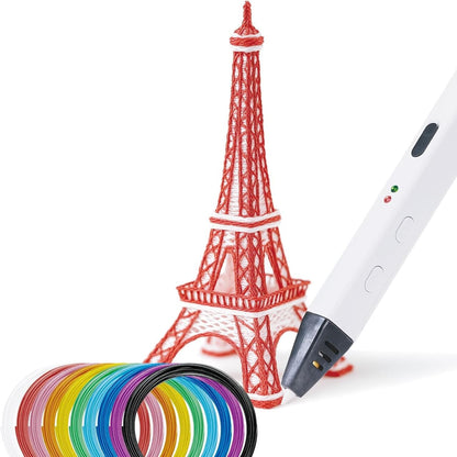 276429 - ARTNOVA Stilolaps 3D me 10 fije me ngjyra PLA (30 m), stilolaps për printer 3D me kontroll të saktë, adaptor BE, mjet rregullimi