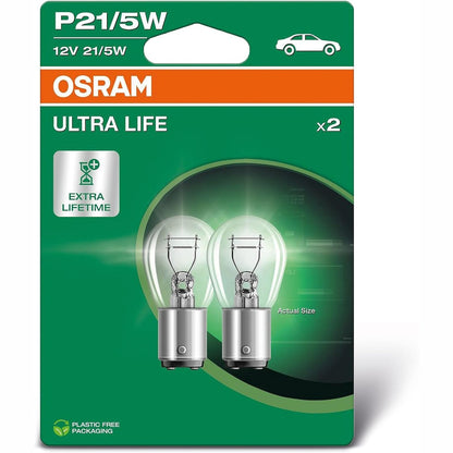 335646 - OSRAM ULTRA LIFE, P21/5W, Flluskë e dyfishtë, (2 llamba)