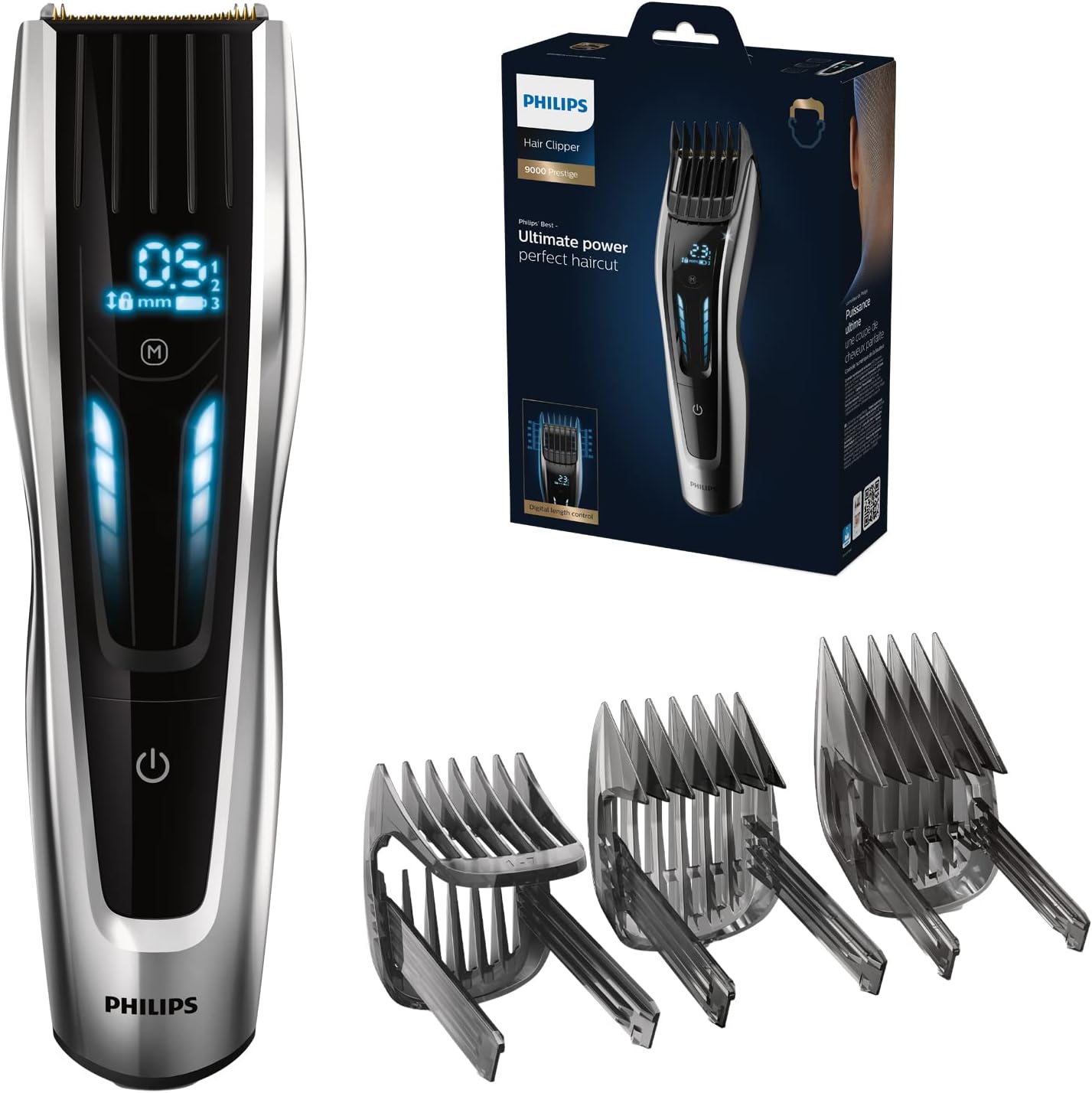 274881 - Philips Makinë prerëse flokësh HC9450/13 Seria 9000 me motor, krehër i rregullueshëm