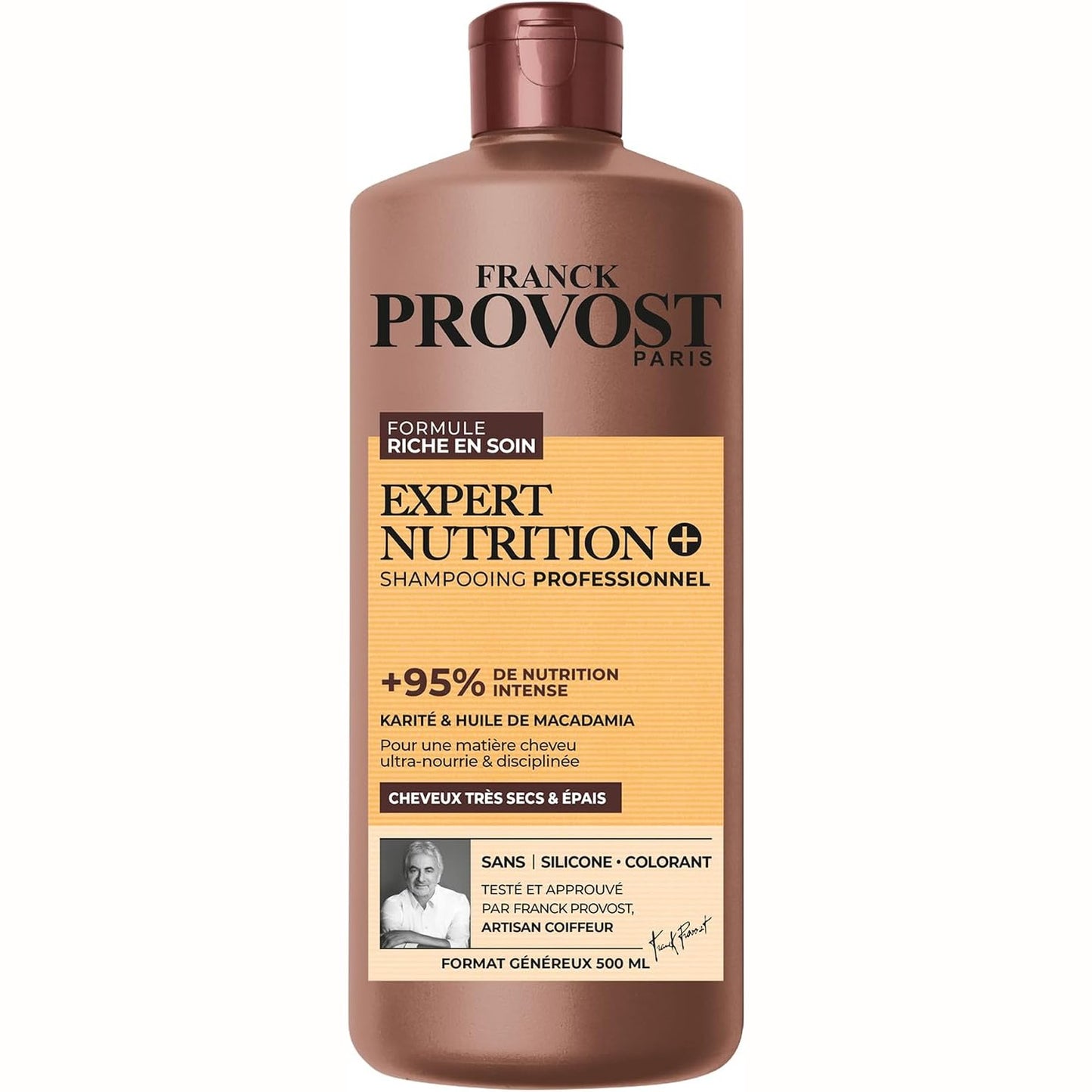 322103 - FRANCK PROVOST Shampo Expert Nutrition+, 500ml, për flokë të trashë me gjalpë shea