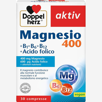 337099 - DOPPELHERZ Shtesë magnezi 400 mg, 19 tableta, Vegane