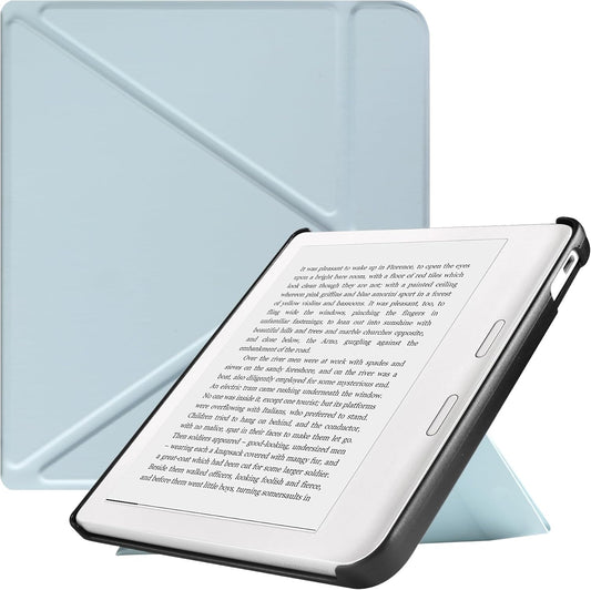 190406 - HGWALP - Kutia për librat elektronikë kompatibël me Kobo Libra Colour (2024)/Kobo Libra 2 (2021), 7 inç, ultra e hollë dhe e lehtë, me zgjim/gjumë automatik dhe qëndrim - Blu qielli