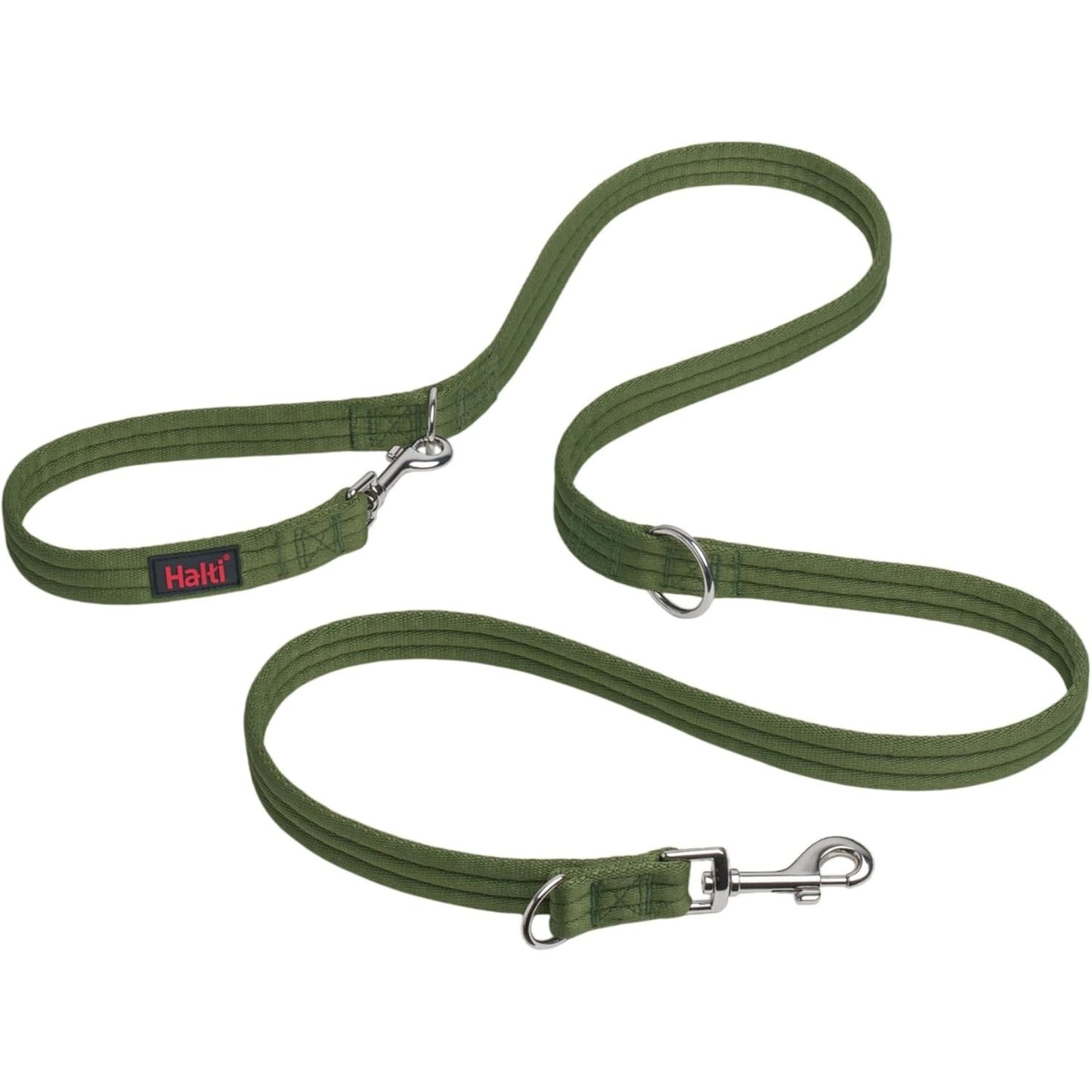 252099 - HALTI Double Leash - Lidhëse shumëfunksionale për stërvitjen dhe shëtitjen e qenit tuaj, Madhësi e madhe, Forest Green, 2m