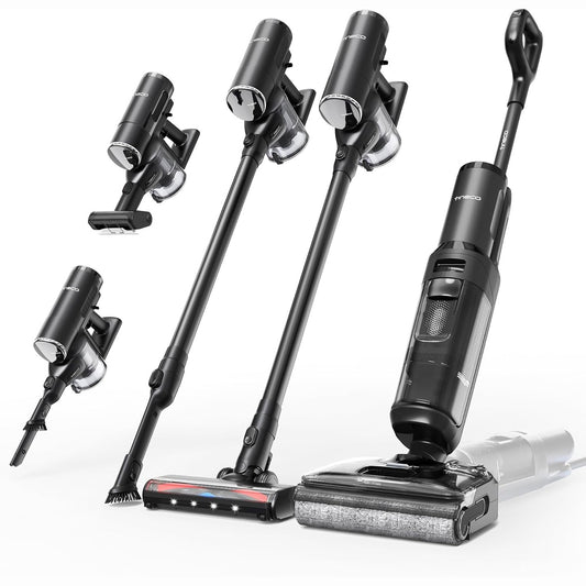 170002 - TINECO FLOOR ONE S7 Stretch Set Fshesë me Korrent dhe Pa Tel, 5-në-1, Tharë/Lagësht, Vetëpastrim FlashDry, Dualblock Kundër Ngatërresës, Fuqi Pastrimi 22kPa, Kohëzgjatje Pune 50 minuta, Pastrues Dyshemeje Shumëfunksional për Të Gjithë Shtëpinë