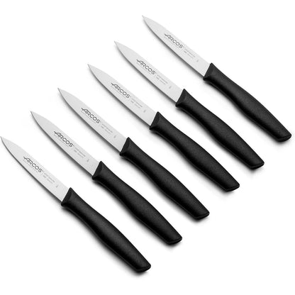 228493 - ARCOS Set 6 thikash qërimi 10 cm, çelik inox, dorezë ergonomike polipropileni, ngjyra: E zezë
