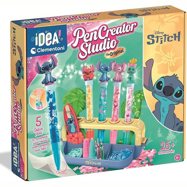 141517 - Clementoni Stitch Pen Lab Create – stilolapsa të frymëzuar nga Stitch me ngjyra të ndryshme.