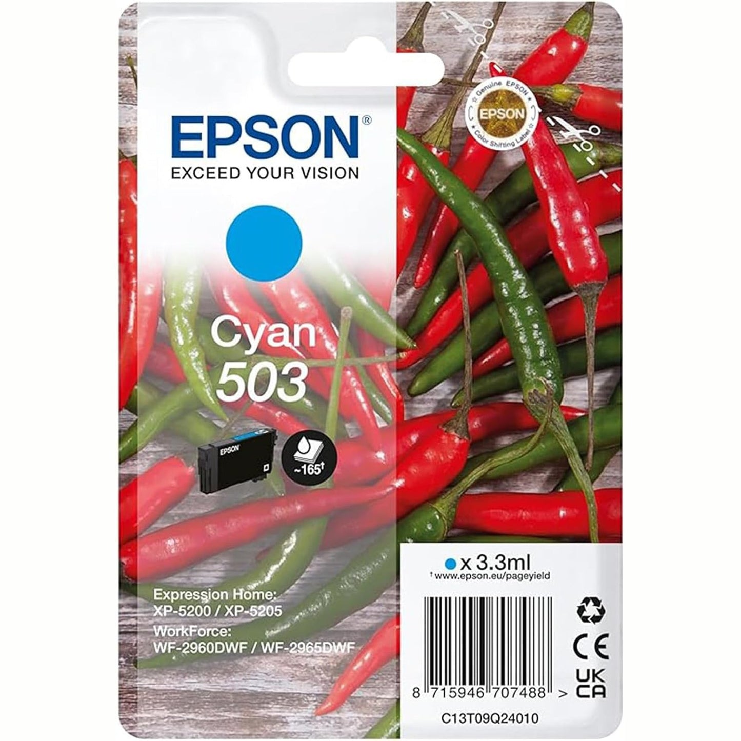 294460 - Epson 503 Chillies, Fishek me bojë cianike origjinale