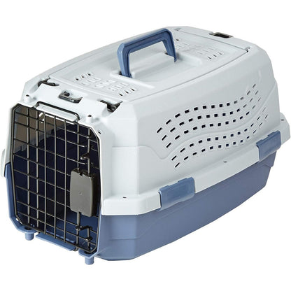 214087 - AMAZON BASICS Transportues kafshësh shtëpiake për macet me 2 dyer, blu, gjatësi 48 x gjerësi 32 x lartësi 25 cm