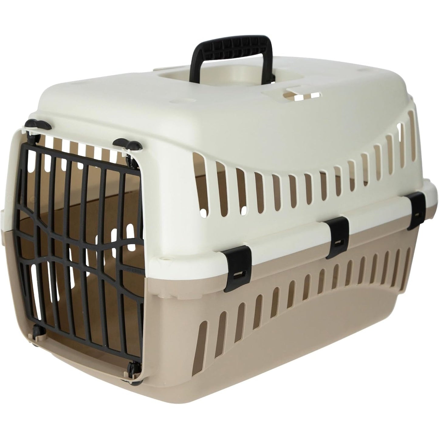 219645 - KERBL Kuti transporti Expedion, ngjyrë krem/e gri, 45 x 30 x 30 cm, pesha maksimale 10 kg, plastike