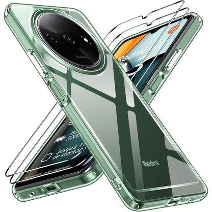 274743 - IVOLER Mbrojtëse transparente për Xiaomi Redmi Note 13 4G, me 2 mbrojtëse ekrani prej qelqi të temperuar