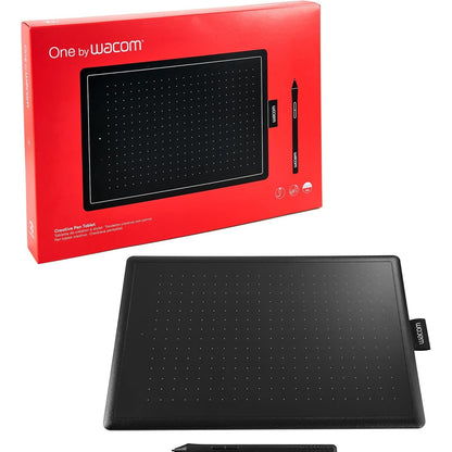 266194 - WACOM Tabletë grafike One Medium me stilolaps dixhital, i pajtueshëm me Windows, Mac, Chromebook, i zi dhe i kuq