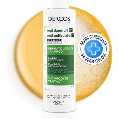 321901 - VICHY DERCOS - Shampo Kundër Zbokthit DS, 200 ml, Flokë Normalë deri në Yndyrë