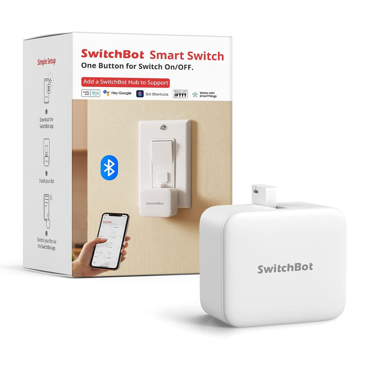 313324 - SwitchBot - Ndërprerësi inteligjent Bluetooth i ndërruesit - Kontrolloni aplikacionin dhe kohëmatësin