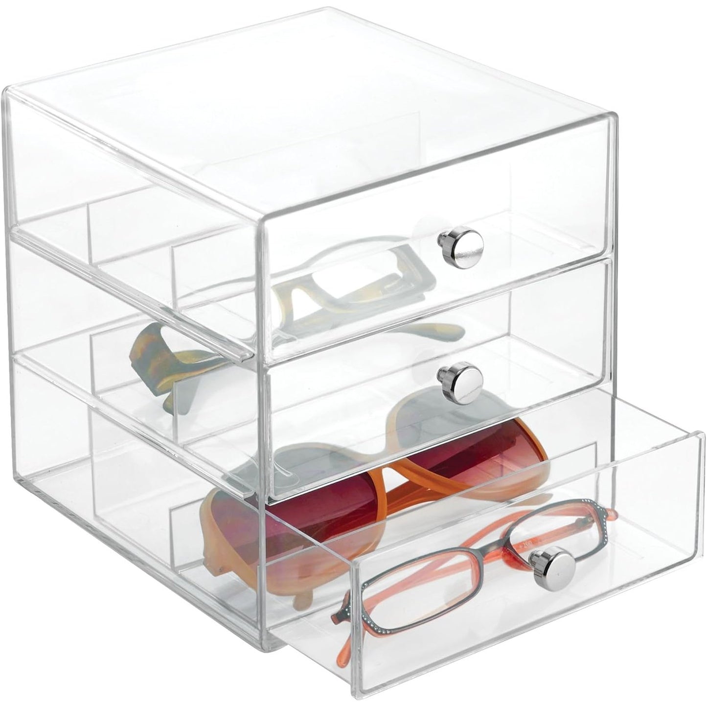 215364 - IDESIGN Kutia e syzeve transparente me 3 sirtarë