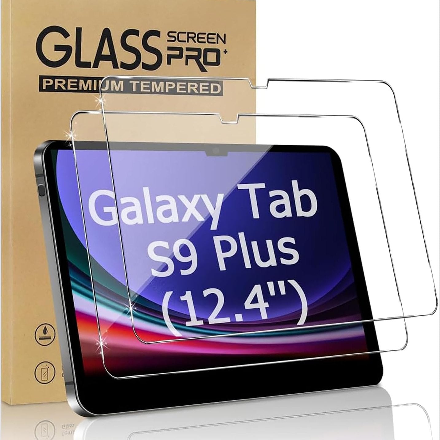 269566 - MBROJTËSE EKRANI XZC me 2 copë qelqi të temperuar për Samsung Galaxy Tab S10 Plus/S9 Plus/S9 FE Plus/S8 Plus/S7 Plus/S7 FE (12.4 inç), fortësi 9H, e pajtueshme me S Pen (S9/S8/S7 Plus 12.5")