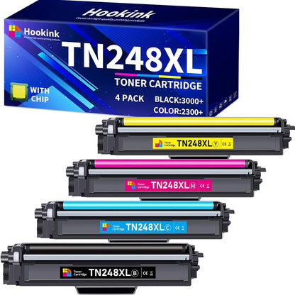 268314 - HOOKINK Pako me 4 Printera TN-248XL TN248XL TN248 TN-248CMYK TN-248VAL, e Përshtatshme me Tonerin Brother MFC-L3760CDW, DCP-L3560CDW, HL-L3240CDW, MFC-L3740CDWE, HL-L3220CW, DCP-L3520CDW, MFC-L8390CDW