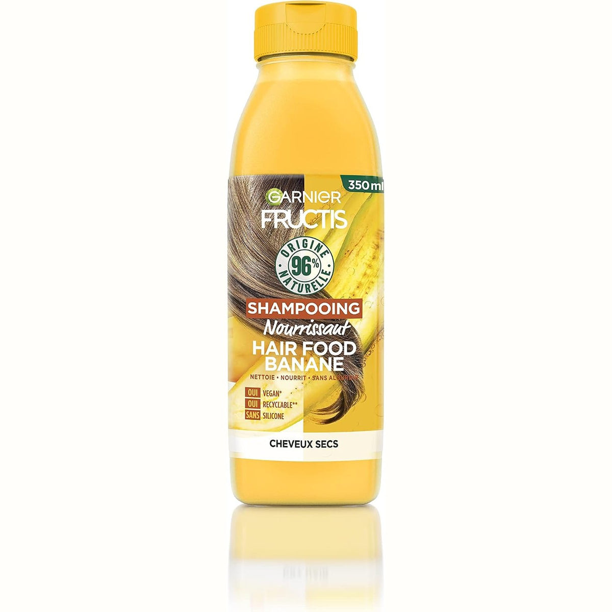 308315 - GARNIER FRUCTIS Shampo me Bae, 350 ml, për flokë të thatë