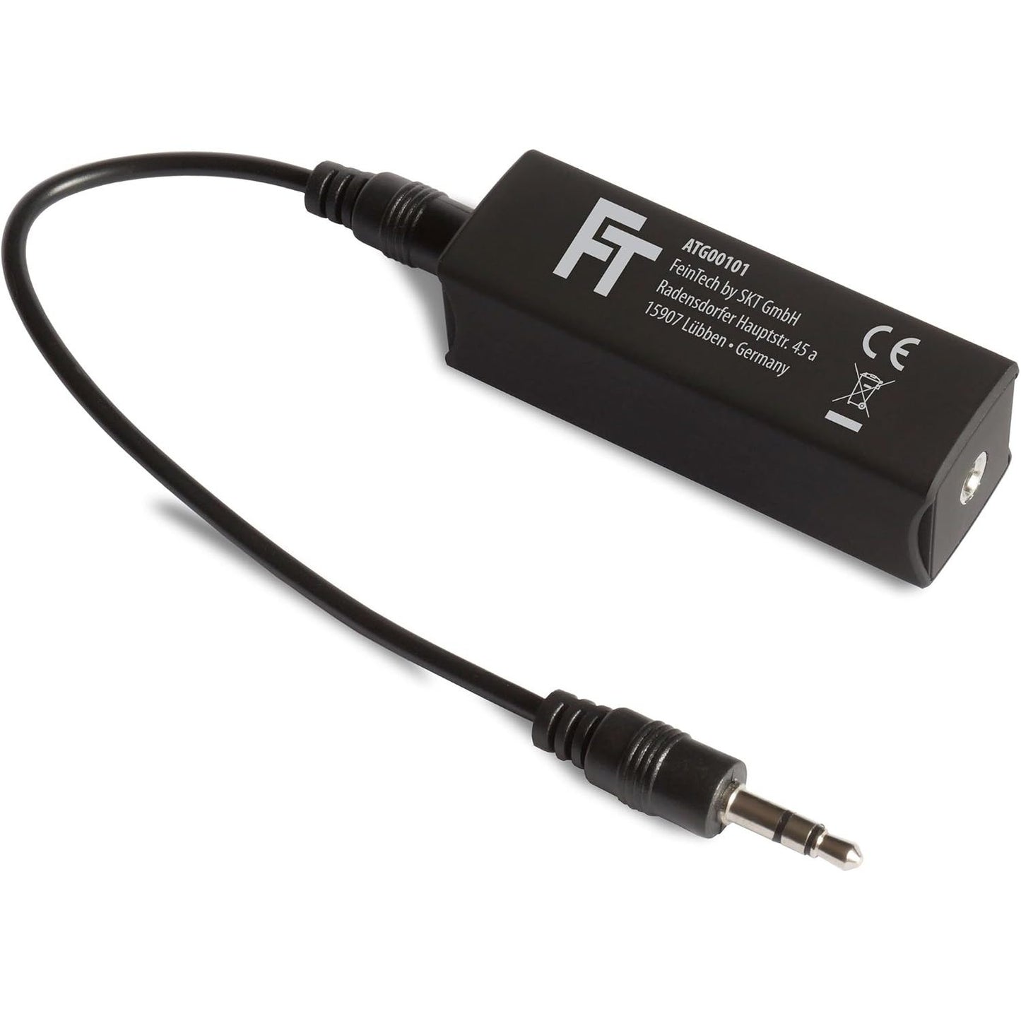 320465 - FEINTECH Ndarës tokëzimi audio ATG00101, filtër rryme manteli, prizë jack 3.5 mm, eliminon zhurmën