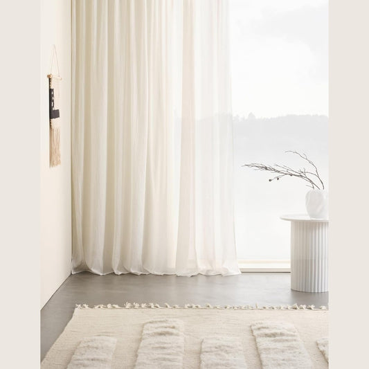 250595 - JOTEX Shtresa Shumëfunksionale për Perde, 275 cm, Përzierje Poliesteri-Pambuku, Oeko-TEX® Standard 100, Pambuk Superior, e Bardhë, 1 Panel 275 x 300 cm