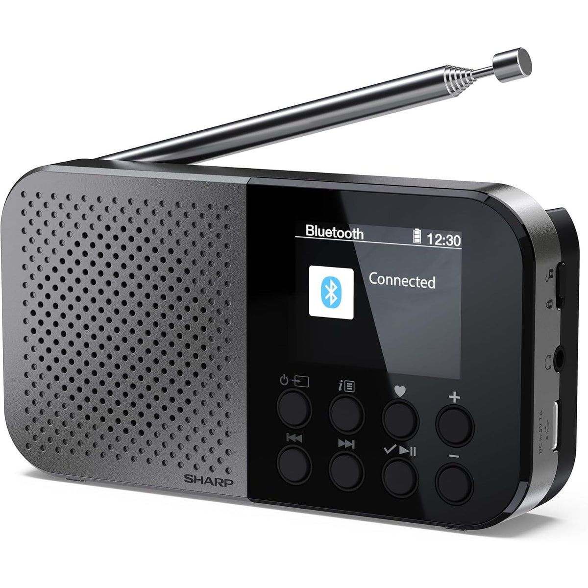 308731 - SHARP Radio Dixhitale Portative DR-P520(GY) Osaka – DAB+, DAB, FM, 120 Parazgjedhje, Bateri e Rikarikueshme, Ngarkim USB-C, Dizajn Kompakt – gri