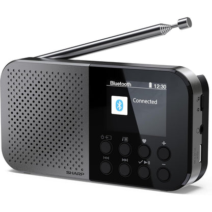 308731 - SHARP Radio Dixhitale Portative DR-P520(GY) Osaka – DAB+, DAB, FM, 120 Parazgjedhje, Bateri e Rikarikueshme, Ngarkim USB-C, Dizajn Kompakt – gri