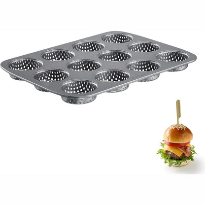 257474 - WESTMARK Tavë pjekjeje për bukë hamburgeri, për 12 bukë, Ø 6 cm, Çelik, Antracit