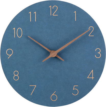 253536 - ACCSHINE ORË MURI MODERNE PREJ DRURI MDF 30 CM, ME MEKANIZËM KUARCI, PA TIK-TAK, BLU