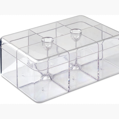 229890 - MEPAL Kuti çaji drejtkëndëshe Stora, Enë çaji me 6 ndarje, Kuti ruajtjeje për çaj, Organizues kuzhine, Transparente
