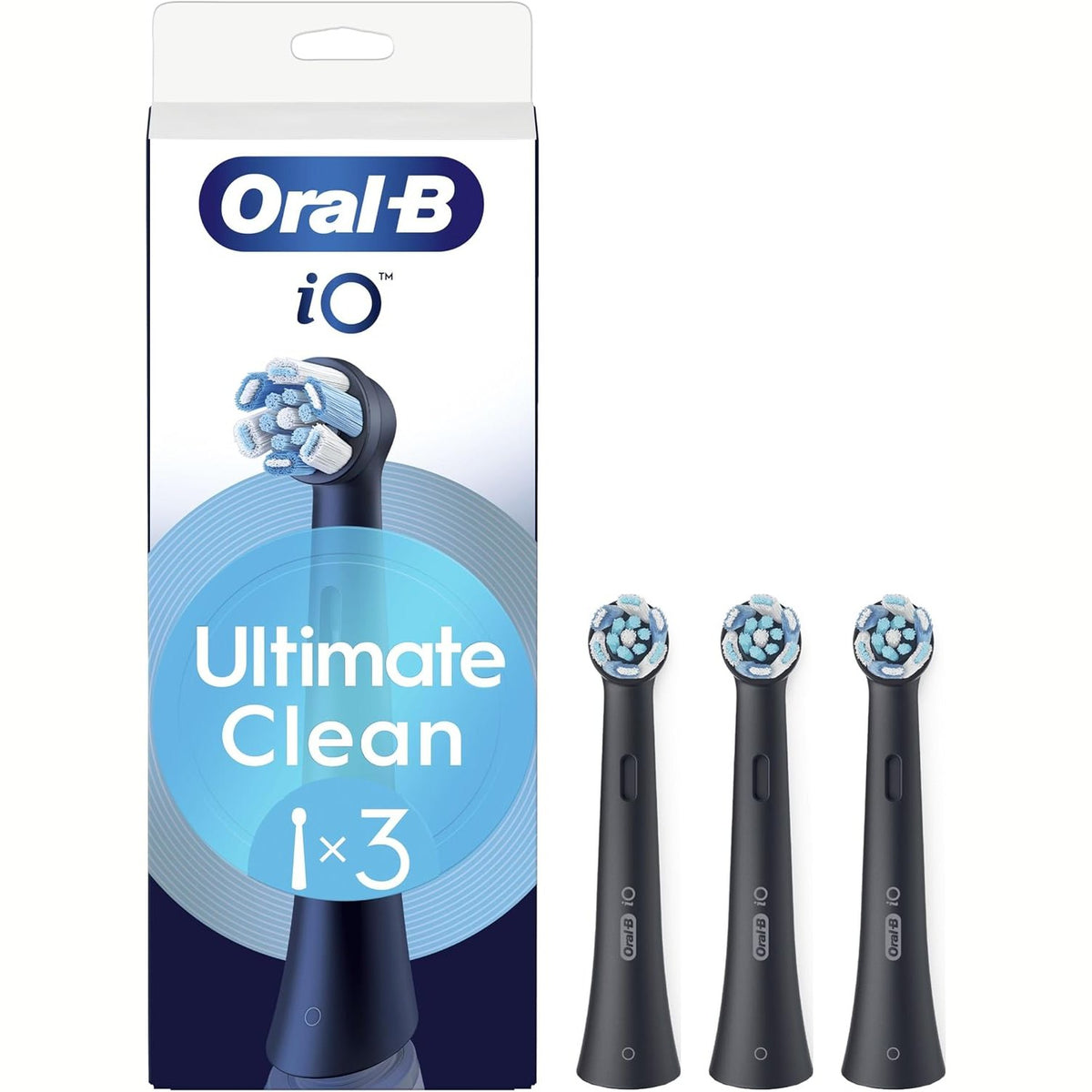 321432 - ORAL-B Koka Zëvendësuese iO Series Ultimate Clean të Zeza, 3 Koka të Rrumbullakëta Origjinale për Furçë Dhëmbësh Elektrike