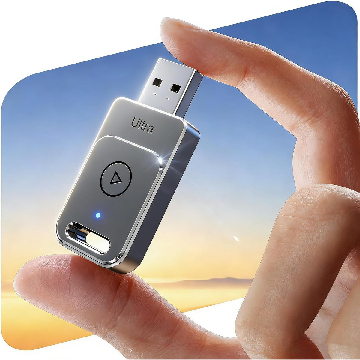 299511 - CLEVITON Adaptues pa tel për Apple CarPlay, 3 lidhje, Plug & Play, Dongle pa tel 2026 Mini CarPlay, USB A/C, i zi