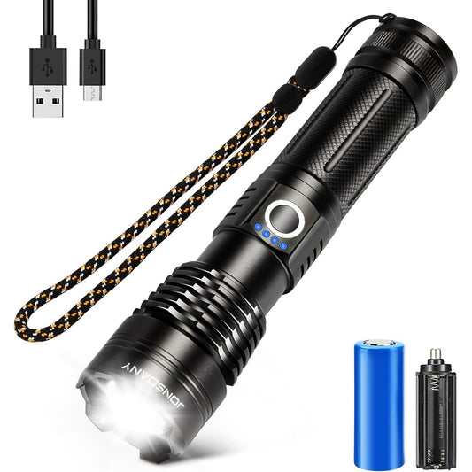 135895 - DORCY LED Dritë Dore e Rikarikueshme, 15000 Lumen, me Zmadhim dhe IP68 Rezistente ndaj Ujit, Rreze Veprimi e Gjatë, 5 Mënyra të Ndriçimit